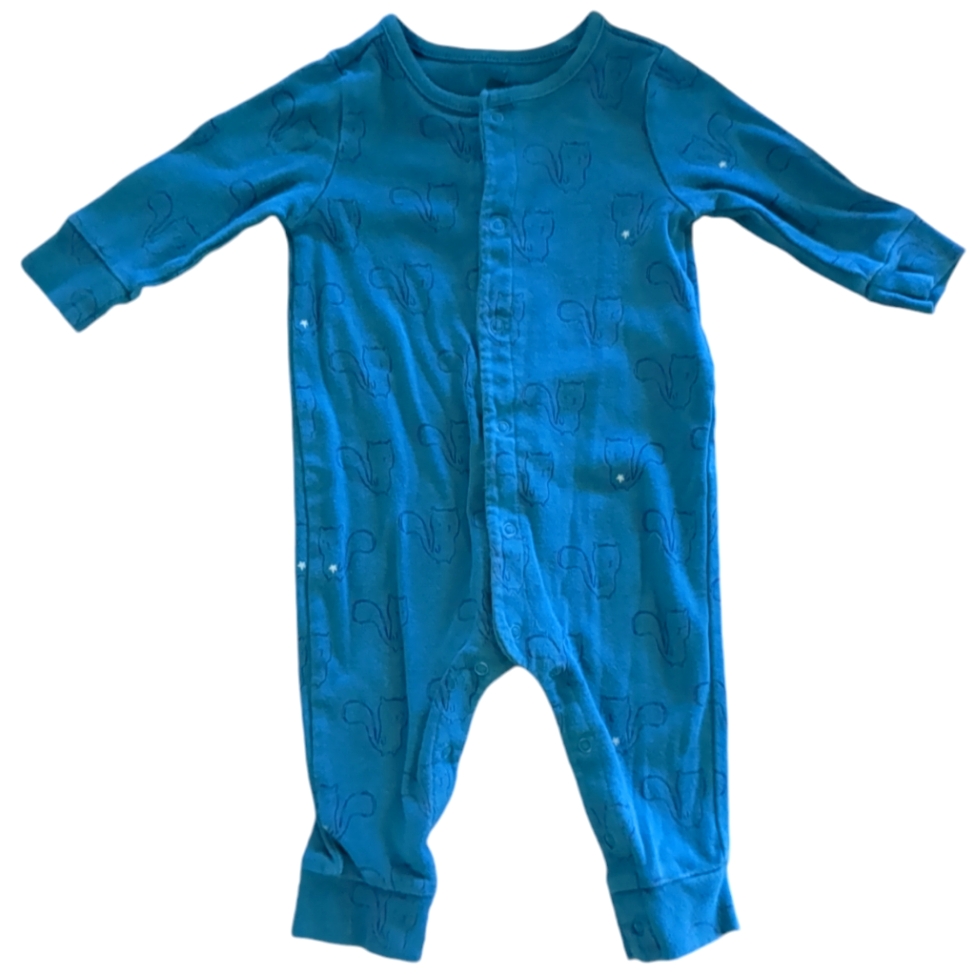 Baby Gap Blue And Navy Squirrel Print Footless Pajama Sleeper Onesie